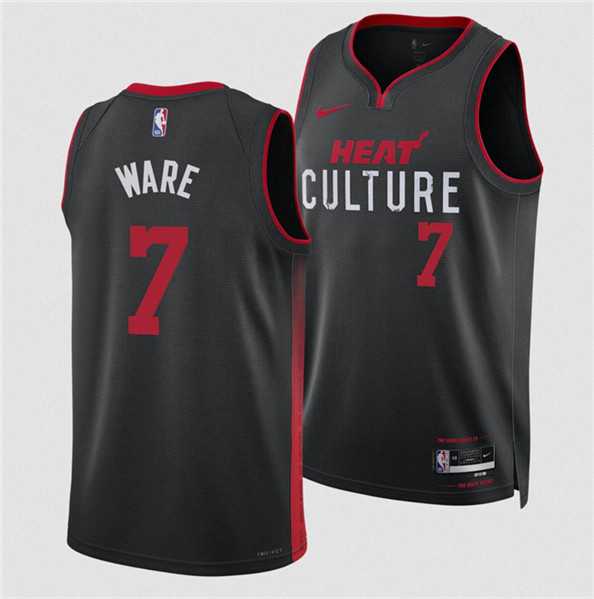 Mens Miami Heat #7 Kelel Were Black 2024 Draft City Edition Stitched Basketball Jersey Dzhi->miami heat->NBA Jersey